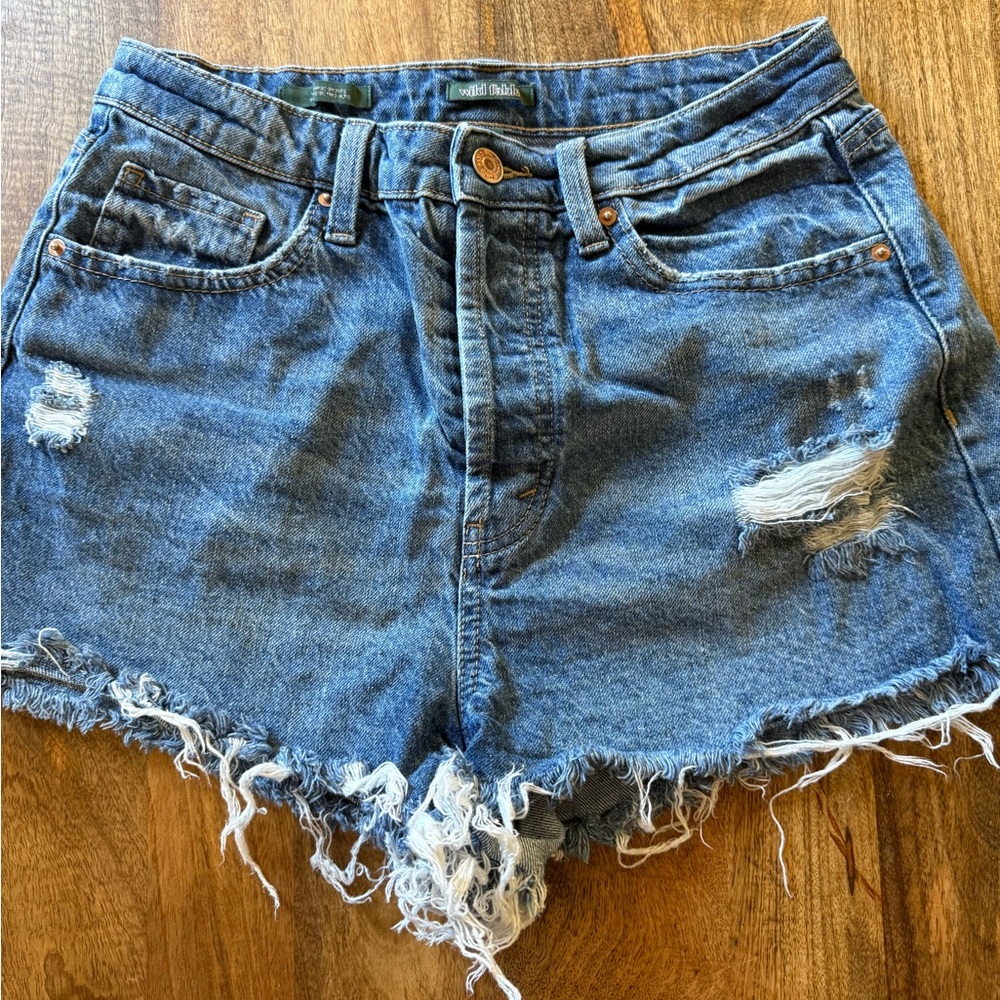 Wild Fable Light Blue Ripped Jean Shorts